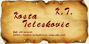 Kosta Telesković vizit kartica